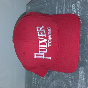 110 FlexFit Patent Pulver Towing Embroidered Strap-on Cap Hat Red White